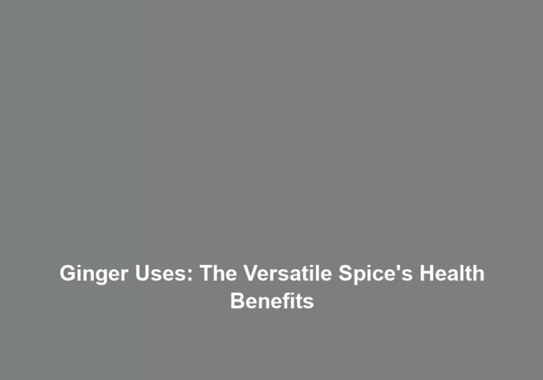 Ginger Uses: The Versatile Spice’s Health Benefits