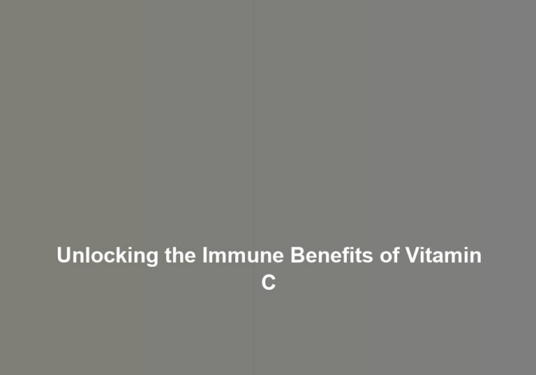 Unlocking the Immune Benefits of Vitamin C