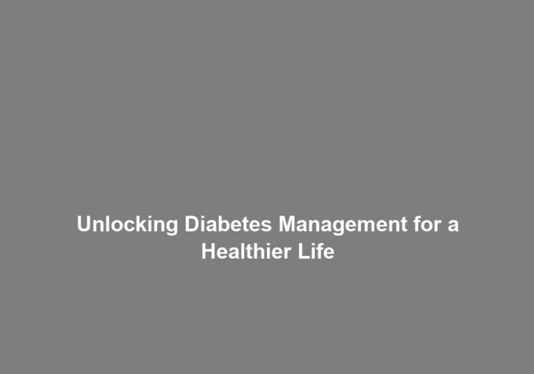 Unlocking Diabetes Management for a Healthier Life