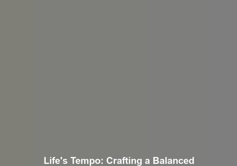 Life’s Tempo: Crafting a Balanced Schedule with Time Management Expertise